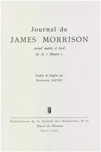 Journal de James Morrison, second maître à bord de la « Bounty »_cover