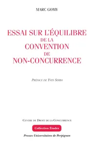 Essai sur l'équilibre de la convention de non-concurrence_cover