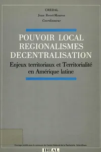 Pouvoir local, régionalismes, décentralisation_cover