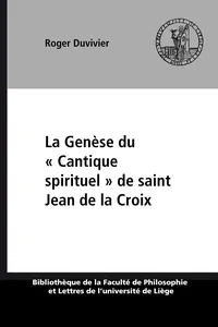 La Genèse du « Cantique spirituel » de saint Jean de la Croix_cover