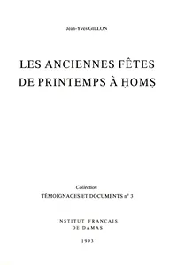 Les anciennes fêtes de printemps à Ḥomṣ_cover