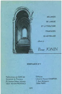 Mélanges de langue et littérature françaises du Moyen Âge offerts à Pierre Jonin_cover