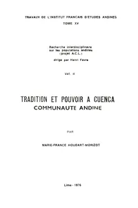 Tradition et pouvoir à Cuenca, communauté andine_cover