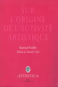 Sur l'origine de l'activité artistique_cover