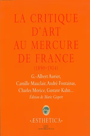 La Critique d'art au Mercure de France (1890-1914)