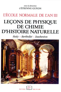 L'École normale de l'an III. Vol. 3, Leçons de physique, de chimie, d'histoire naturelle_cover