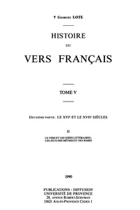 Histoire du vers français. Tome V_cover