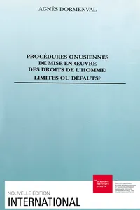 Procédures onusiennes de mise en œuvre des droits de l'homme_cover