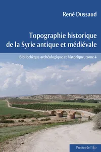 Topographie historique de la Syrie antique et médiévale_cover