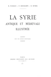 La Syrie antique et médiévale illustrée_cover