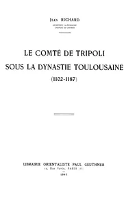 Le comté de Tripoli sous la dynastie toulousaine_cover
