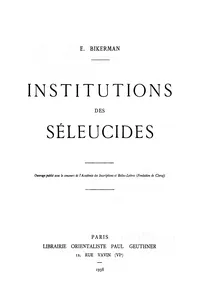 Institutions des Séleucides_cover