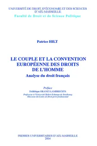 Le couple et la convention européenne des droits de l'homme_cover