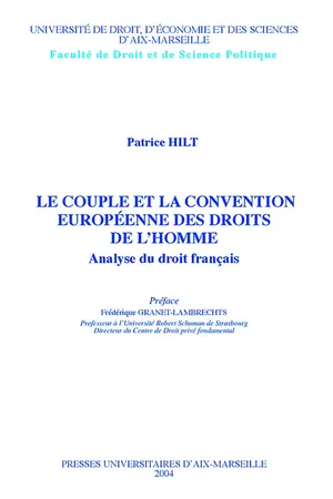 Le couple et la convention européenne des droits de l'homme