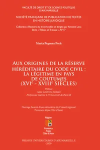 Aux origines de la réserve héréditaire du Code civil : la légitime en pays de coutumes_cover