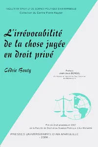 L'irrévocabilité de la chose jugée en droit privé_cover