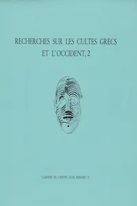 Recherches sur les cultes grecs et l'Occident, 2_cover