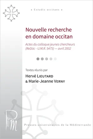 Nouvelle recherche en domaine occitan