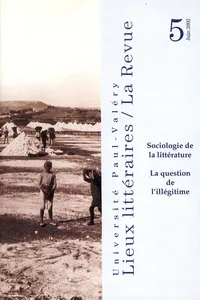 Sociologie de la littérature : la question de l'illégitime_cover