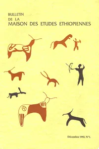 Bulletin de la Maison des études éthiopiennes | Décembre 1992. N°1_cover