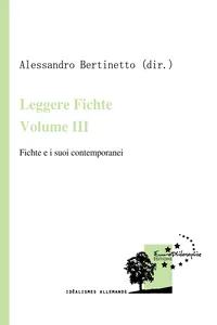 Leggere Fichte. Volume III_cover