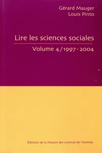 Lire les sciences sociales. Volume 4/ 1997-2004_cover