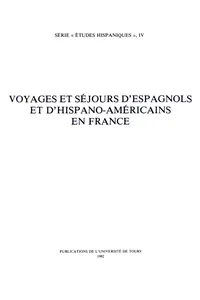 Voyages et séjours d'Espagnols et d'Hispano-Américains en France_cover