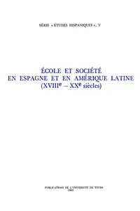 École et société en Espagne et en Amérique Latine_cover