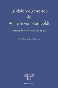 La vision du monde de Wilhelm von Humboldt_cover