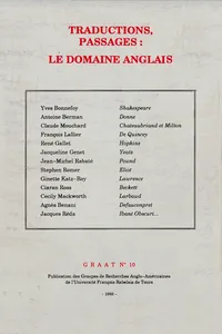 Traductions, passages : le domaine anglais_cover