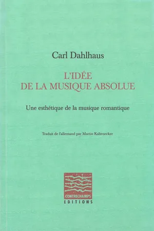 L'idée de la musique absolue