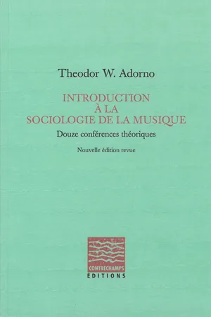 Introduction à la sociologie de la musique