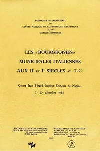 Les « bourgeoisies » municipales italiennes aux IIe et Ier siècles av. J.-C._cover