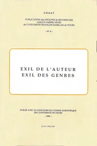 Exil de l'auteur, exil des genres_cover