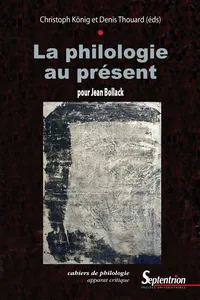 La philologie au présent_cover