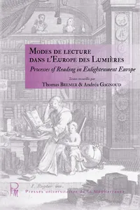 Modes de lecture dans l'Europe des Lumières_cover