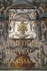 Esthétiques de la nouveauté à la Renaissance_cover