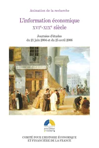 L'information économique, XVIe-XIXe siècle_cover