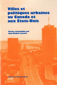 Villes et politiques urbaines au Canada et aux États-Unis_cover