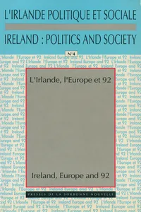 L'Irlande, l'Europe et 1992 / Ireland, Europe and 92_cover