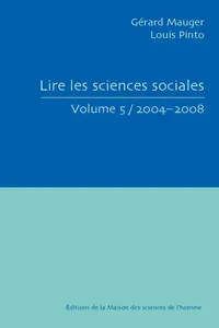 Lire les sciences sociales. Volume 5/2004-2008_cover