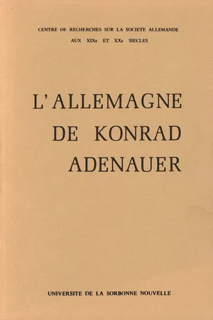 L'Allemagne de Konrad Adenauer