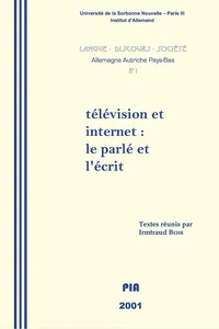 Télévision et Internet : le parlé et l'écrit_cover