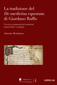 La Tradizione del De Medicina Equorum di Giordano Ruffo_cover