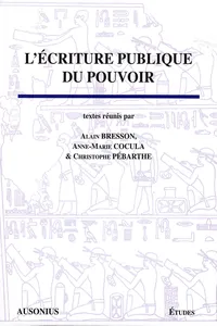 L'écriture publique du pouvoir_cover