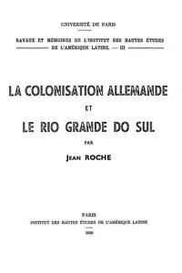 La colonisation allemande et le Rio grande do Sul_cover