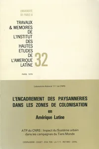 L'encadrement des paysanneries dans les zones de colonisation en Amérique latine_cover