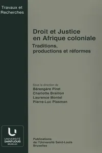 Droit et Justice en Afrique coloniale_cover