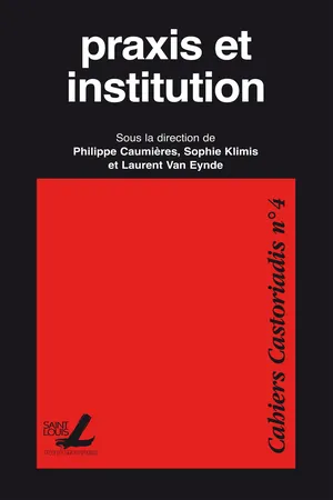 Praxis et institution