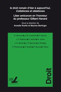 Le droit romain d'hier à aujourd'hui. Collationes et oblationes_cover